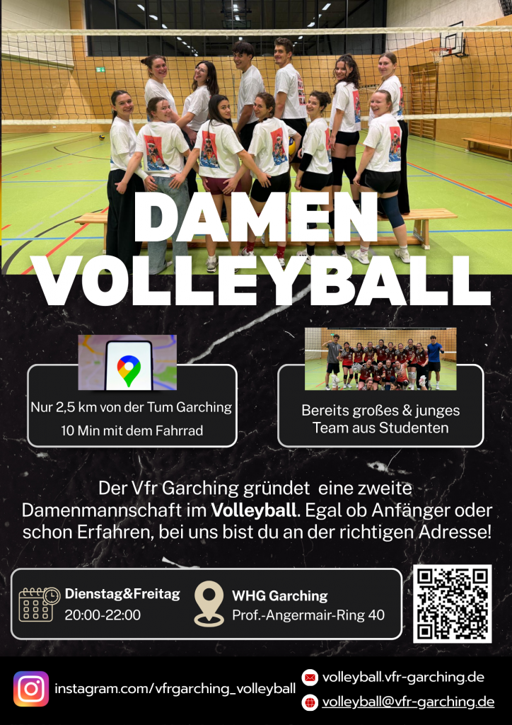 Der Vfr Garching gründet eine neue zweite Damenmannschaft im Volleyball. Ob noch Anfänger oder schon Erfahren bei uns bist du an der richtigen Adresse! (1)